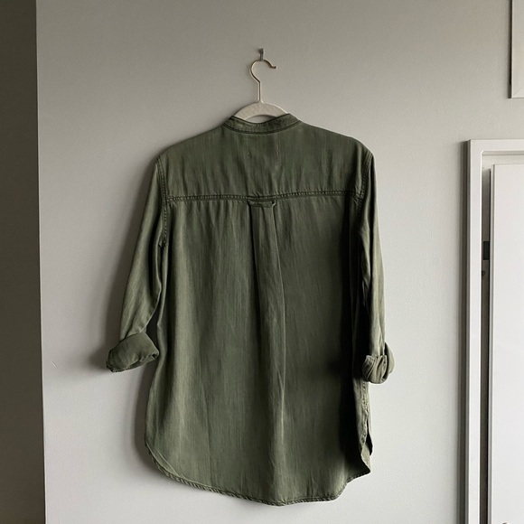 Anthropologie Army Green Denim Top - Picture 3 of 6